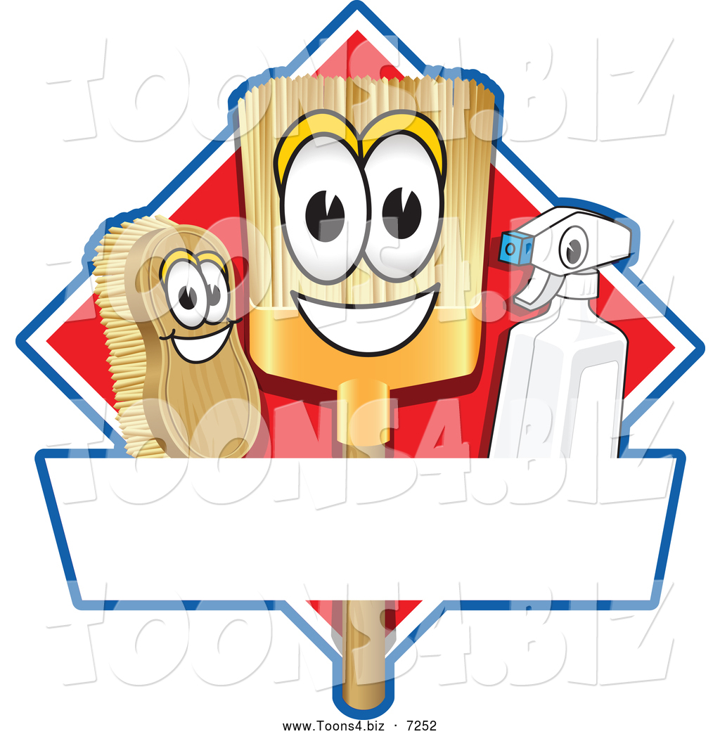  - vector-illustration-of-a-happy-broom-scrub-brush-and-spray-bottle-mascot-characters-on-a-red-cleaning-sign-or-logo-by-toons4biz-7252