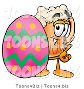 Illustration of a Beer Mug Mascot in an Easter Basket Full of Decorated Easter Eggs by Mascot Junction