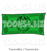 Illustration of a Beer Mug Mascot on a Dollar Bill by Mascot Junction