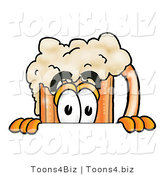 Illustration of a Beer Mug Mascot Peeking over a Surface by Mascot Junction