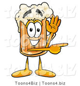 Illustration of a Beer Mug Mascot Waving and Pointing by Mascot Junction