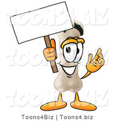 Illustration of a Bone Mascot Holding a Blank Sign by Mascot Junction