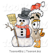 Illustration of a Bone Mascot with a Snowman on Christmas by Mascot Junction