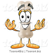 Illustration of a Bone Mascot with Welcoming Open Arms by Mascot Junction