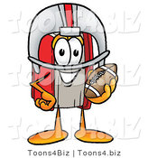 Illustration of a Book Mascot in a Helmet, Holding a Football by Mascot Junction