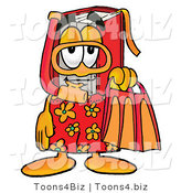 Illustration of a Book Mascot in Orange and Red Snorkel Gear by Mascot Junction