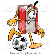 Illustration of a Book Mascot Kicking a Soccer Ball by Mascot Junction