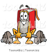 Illustration of a Book Mascot Lifting a Heavy Barbell by Mascot Junction