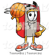 Illustration of a Book Mascot Spinning a Basketball on His Finger by Mascot Junction