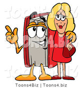 Illustration of a Book Mascot Talking to a Pretty Blond Woman by Mascot Junction