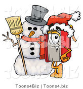 Illustration of a Book Mascot with a Snowman on Christmas by Mascot Junction