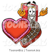 Illustration of a Book Mascot with an Open Box of Valentines Day Chocolate Candies by Mascot Junction