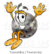 Illustration of a Bowling Ball Mascot Jumping by Mascot Junction
