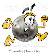 Illustration of a Bowling Ball Mascot Running by Mascot Junction