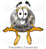 Illustration of a Bowling Ball Mascot Sitting by Mascot Junction