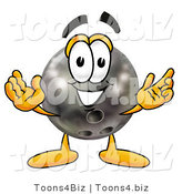 Illustration of a Bowling Ball Mascot with Welcoming Open Arms by Mascot Junction
