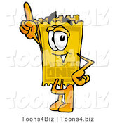 Illustration of a Cartoon Admission Ticket Mascot Pointing Upwards by Mascot Junction