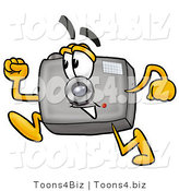 Illustration of a Cartoon Camera Mascot Running by Mascot Junction