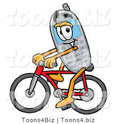 Illustration of a Cartoon Cellphone Mascot Riding a Bicycle by Mascot Junction