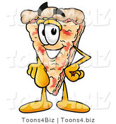 Illustration of a Cartoon Cheese Pizza Mascot Pointing at the Viewer by Mascot Junction