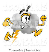 Illustration of a Cartoon Cloud Mascot Running by Mascot Junction