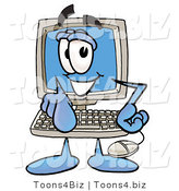 Illustration of a Cartoon Computer Mascot Pointing at the Viewer by Mascot Junction