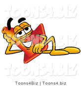 Illustration of a Cartoon Construction Safety Cone Mascot Reclining and Resting His Head on His Hand by Mascot Junction