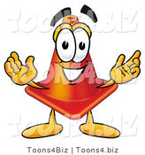 Illustration of a Cartoon Construction Safety Cone Mascot with Welcoming Open Arms by Mascot Junction