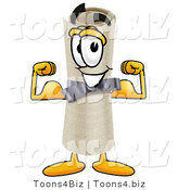 Illustration of a Cartoon Diploma Mascot Flexing His Arm Muscles by Mascot Junction