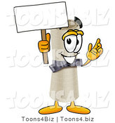 Illustration of a Cartoon Diploma Mascot Holding a Blank Sign by Mascot Junction