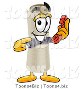 Illustration of a Cartoon Diploma Mascot Holding a Telephone by Mascot Junction