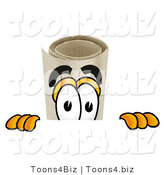 Illustration of a Cartoon Diploma Mascot Peeking over a Surface by Mascot Junction