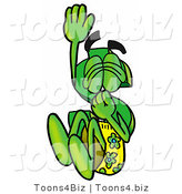 Illustration of a Cartoon Dollar Sign Mascot Plugging His Nose While Jumping into Water by Mascot Junction