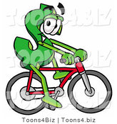 Illustration of a Cartoon Dollar Sign Mascot Riding a Bicycle by Mascot Junction