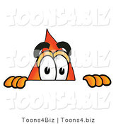 Illustration of a Cartoon Fire Droplet Mascot Peeking over a Surface by Mascot Junction