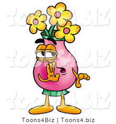 Illustration of a Cartoon Flowers Mascot Whispering and Gossiping by Mascot Junction