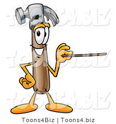 Illustration of a Cartoon Hammer Mascot Holding a Pointer Stick by Mascot Junction