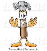 Illustration of a Cartoon Hammer Mascot with Welcoming Open Arms by Mascot Junction