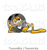 Illustration of a Cartoon Hockey Puck Mascot Resting His Head on His Hand by Mascot Junction