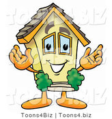Illustration of a Cartoon House Mascot with Welcoming Open Arms by Mascot Junction