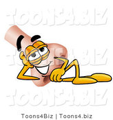 Illustration of a Cartoon Human Nose Mascot Resting His Head on His Hand by Mascot Junction