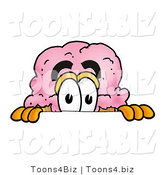 Illustration of a Cartoon Ice Cream Cone Mascot Peeking over a Surface by Mascot Junction