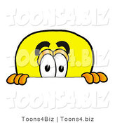 Illustration of a Cartoon Light Bulb Mascot Peeking over a Surface by Mascot Junction