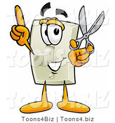 Illustration of a Cartoon Light Switch Mascot Holding a Pair of Scissors by Mascot Junction