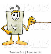 Illustration of a Cartoon Light Switch Mascot Holding a Pointer Stick by Mascot Junction