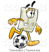 Illustration of a Cartoon Light Switch Mascot Kicking a Soccer Ball by Mascot Junction