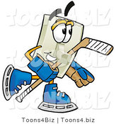 Illustration of a Cartoon Light Switch Mascot Playing Ice Hockey by Mascot Junction