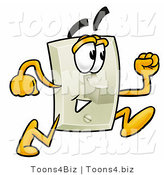 Illustration of a Cartoon Light Switch Mascot Running by Mascot Junction