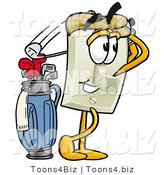 Illustration of a Cartoon Light Switch Mascot Swinging His Golf Club While Golfing by Mascot Junction