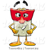 Illustration of a Cartoon Light Switch Mascot Wearing a Red Mask over His Face by Mascot Junction